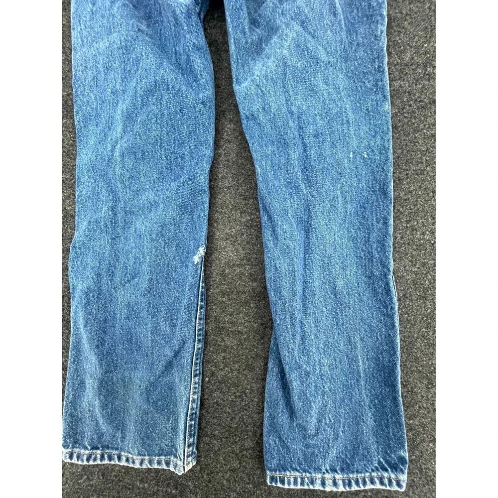 Lee Jeans Mens 32x31 Blue Denim Relaxed Fit Cotton Logo Straight Leg Medium Wash